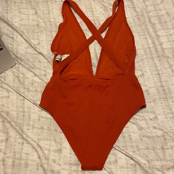Burnt Orange one piece swimsuit medium - Picture 4 of 8